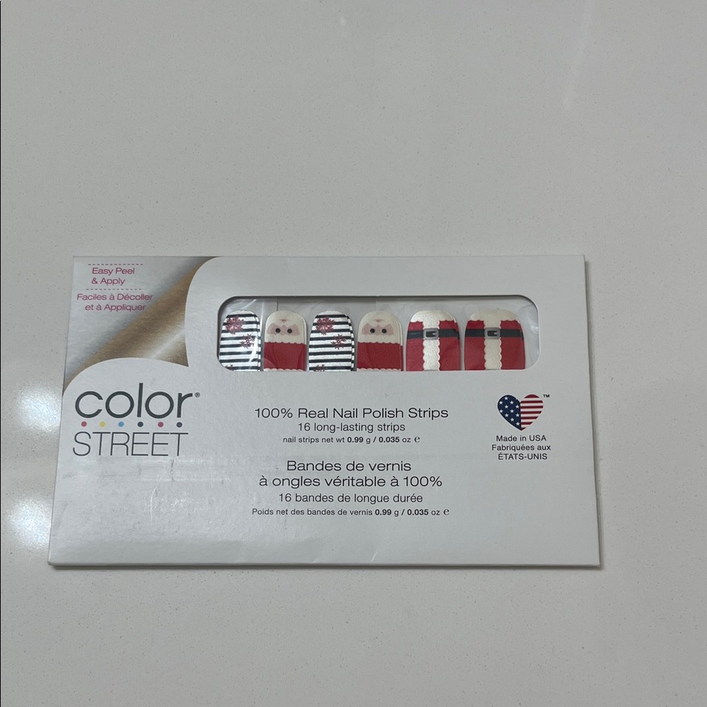 Color Street Festive Red and White Nail Strips